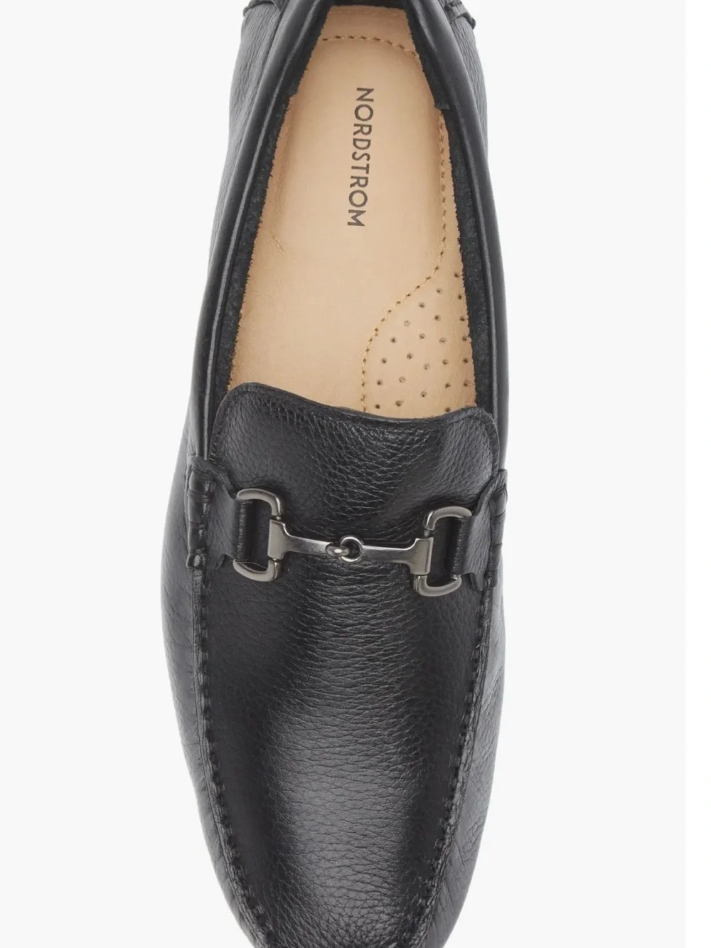 NWOT Nordstrom Men’s Black Leather Bit Driving Loafers